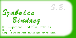 szabolcs bindasz business card